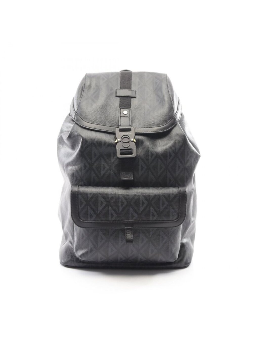 Dior Backpack Hit the Road Small CD Diamond Black Dark Gray Canvas Leather